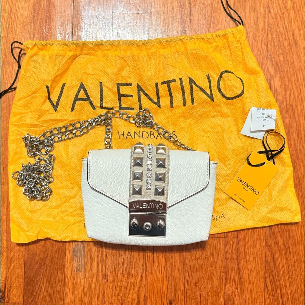 Valentino White Crossbody Bag with Silver Studs
